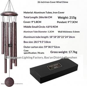 Service Personnalisé Disponible Nouvelle Carillon Musicale Commémorative en Aluminium avec Tubes Métalliques, Cadeau Suspendu avec Boîte Colorée - Product Image 6