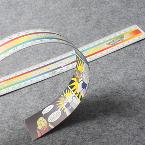 Factory price CMYK printing custom logo flexible ruler soft ruler PP plastic 30cm ruler