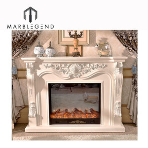<span class=keywords><strong>Chimenea</strong></span> de mármol blanco antigua tallada para hombre - Product Image 1