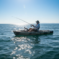 Kayak de pêche à pédales démontable en 3 parties, 1 personne, grand espace de rangement, PE léger et durable, pour océans, lacs, rivières, tourisme