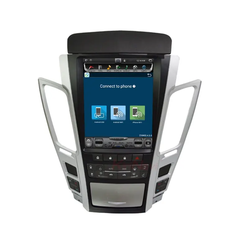 Kirinavi Layar Vertikal Tesla Gaya Android 10.4 "Mobil Stereo untuk Cadillac CTS Mobil Sistem Navigasi GPS
