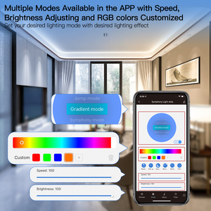 Tira de luces <span class=keywords><strong>LED</strong></span> inteligente <span class=keywords><strong>WiFi</strong></span>, tira de luces RGB, controlador 5050, sincronización de música, micrófono, sonido, cambio de Color, aplicación de vida inteligente, Control remoto - Product Image 5