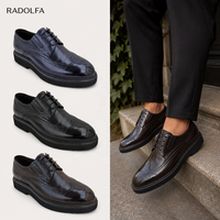 Chaussures Richelieu à lacets pour hommes, semelle épaisse, en cuir véritable, fabriquées à la main, de luxe, décontractées et habillées, plateforme robuste, RADOLFA
