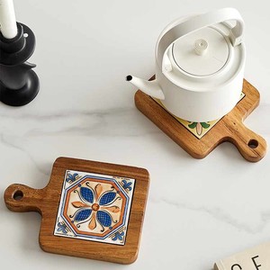 Nuevo Posavasos de Madera - Almohadilla Aislante Térmica <span class=keywords><strong>para</strong></span> <span class=keywords><strong>Mesa</strong></span> y Suelo - Almohadilla <span class=keywords><strong>para</strong></span> Azulejos Antiguos - Mantel Retro - Almohadilla Antiescaldaduras - Product Image 3