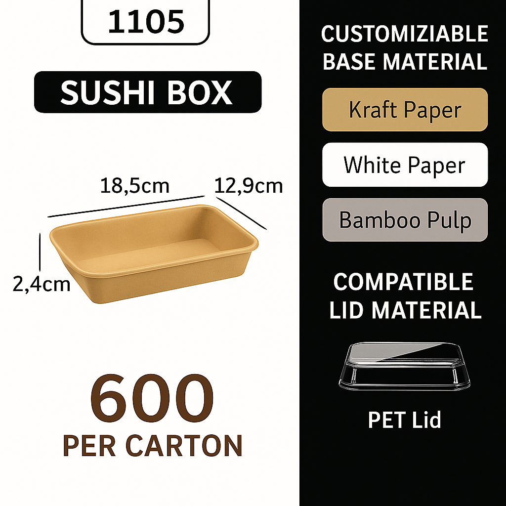 1105 sushi box with lid