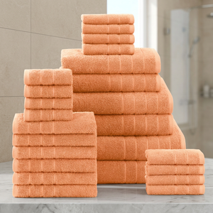 Ensemble de serviettes de bain en coton éponge doux ORCHID, absorbantes, rectangulaires, à carreaux, couleur unie, pour usage hôtelier - Product Image 1