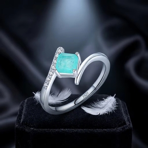 Original-Design S925 Sterling Silber Galvanisierter Ring mit Viereckiger Form, Koreanischer Stil Modischer Eleganter Damenring - Product Image 5