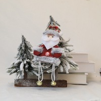 2025 Mini doux Non-tissé tissu noël animaux en peluche jouets père noël bonhomme de neige wapiti ours brun petite cloche PP coton pour