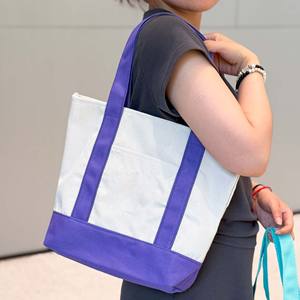 بيع بالجملة كبيرة مخصصة القطن التسوق قماش حمل حقيبة فارغة مخصصة شعار مطبوع التصميم الخاص مع جيب - Product Image 3