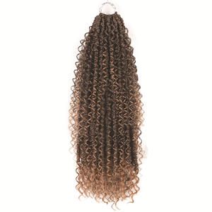 <span class=keywords><strong>Passion</strong></span> Twist Water Wave Crochet Hair Rizado Trenzado Cabello Bohe Crochet Trenzas diosa marrón pasión rizo giro extensión del cabello - Product Image 4