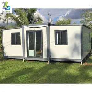 Steel Expandable Luxury Well Camp Prefab Glass 2 Room For Living Prefabricated Container House container office