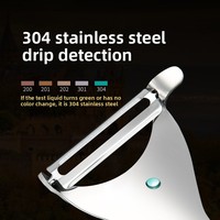 Handmatige huishoudelijke fruit- en groenteschiller 304 roestvrij staal keuken gadget palissanderhouten handvat aardappel- en melonschraper multifunctioneel