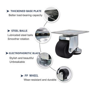 2,5-Zoll-und 3-Zoll-<span class=keywords><strong>PP</strong></span>-Nivellierrollen Tragfähigkeit 300kg-500kg Füllstand mit Kugellager einstellbar - Product Image 3
