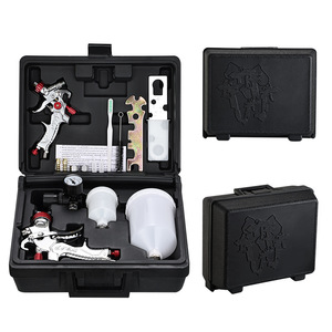 Kit de <span class=keywords><strong>pistolet</strong></span> de pulvérisation HVLP avec manomètre, 2 pistolets et brosses, ensemble professionnel de pistolets de peinture pour voitures, meubles et travaux sur <span class=keywords><strong>bois</strong></span> - Product Image 3