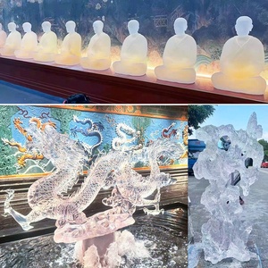 Transparent Resin Fiberglass Sculpture Custom Large Outdoor Abstract Semi-Handmade Art Decoration for Office & Shopping Mall - Product Image 5