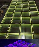 15W Disco dj Lumières de Scène Verre Trempé Magnétique Infinity Miroir Panneau Effet 3d LED Piste de Danse pour la Fête de Mariage