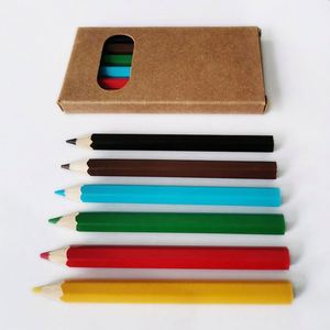 6 Pièces de Crayons de Couleur Courts en Bois de 3,5 Pouces pour Dessin Artistique, Mini-Ensemble de Crayons de Coloriage dans une Boîte en Papier Kraft 12 - Product Image 4