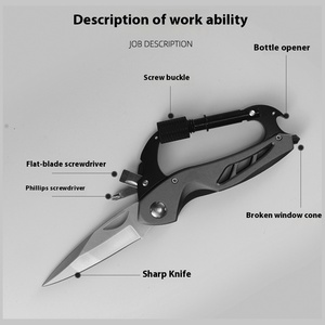Wholesale 6 in 1 Sturdy Durable Foldable EDC <strong>Multitool</strong> Folding Knife - Product Image 3