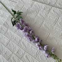 Vente en gros en usine de fleurs violettes simples pour décoration de maison de mariage fleur de soie artificielle Delphinium