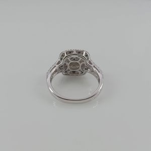 Bague de fiançailles en diamant Jewelspaark 0,862 carats, coupe ronde, couleur fantaisie blanche et bleue, argent sterling 925, pour femme - Product Image 6