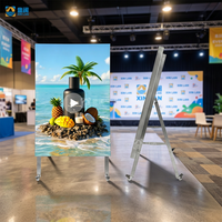 Afficheur LED numérique pliable P2 de haute qualité, écran d'affichage portable sur pied pour la publicité