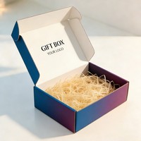 Emballage cadeau personnalisé avec rembourrage en raphia pour cosmétiques, vêtements, bijoux, boîtes d'expédition écologiques en carton ondulé