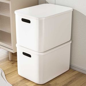Contenedor de Almacenamiento de Plástico Rectangular Blanco, Organizador de Ropa a Prueba de Polvo, Caja de Almacenamiento para Juguetes, Dulces y Artículos del Hogar - Product Image 1
