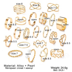 Élégant Set de 22 Bagues Cœur pour Femme - Design Amour Réglable Bagues Empilables, Set Cadeau Bijou Mode Prix de Gros - Product Image 4