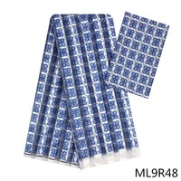 LIULANZHI Pita Bordir Kain Jaring Organza Kain Pita Cetak Cocok 2 Yard Kain Satin Sutra ML9R48-ML9R51