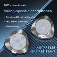 Interphone Bluetooth Q3 pour casque de ski, casque intercom pour 2 personnes, portée 500m, étanche IPX-7, talkie-walkie avec contrôle du volume pour la neige