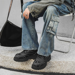 2024 <span class=keywords><strong>Chaussures</strong></span> <span class=keywords><strong>Homme</strong></span> en Cuir Coréen Plateforme Oxfords et Richelieus Épaisse Semelle Loafers Décontractées Amortissantes à Bout Carré Habillées - Product Image 4