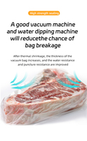 Bac de trempage pour film rétractable PA PE EVOH en acier inoxydable SUS 304 à fonctionnement facile pour l'eau chaude, destiné à la mise sous vide de volailles, viandes, steaks, saucisses et aliments.