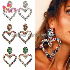 Bijoux de mode élégants et colorés de style vintage BELLEWORLD 2022 ensemble de boucles d'oreilles pendantes en diamant de luxe pour femmes