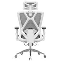 Chaise de bureau ergonomique moderne en gros, nouveau fabricant de meubles, appui-tête réglable, chaise relevable avec mousse en tissu