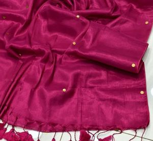 Sari en coton cardé croisé, écologique, séchage rapide, tissé imprimé, pour filles/femmes, léger, pour mariage/occasions spéciales, 370 GRM - Product Image 3