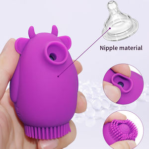 Waterdichte schattige dierenvibrator 2-in-1 oplaadbaar, clitoriszuiger & zachte borstelmassager, seksspeeltje voor volwassen vrouwen - Product Image 5