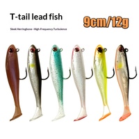 Leurre souple réaliste de 9 cm et 12 g, leurre de pêche en mer, appât en silicone bionique pour poissons prédateurs d'eau salée et d'eau douce, de bord de mer et de bateau