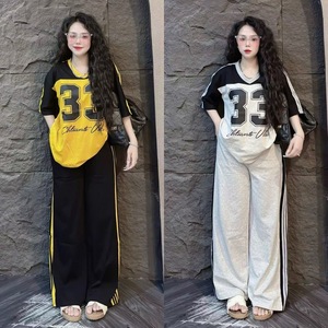Conjunto de Pijama Estampado Tie-Dye de Talla Grande para Mujer Pantalones de Pierna Ancha Estilo Africano de Verano Conjunto Informal Holgado de Dibujos Animados de Dos Piezas para Estar en Casa - Product Image 6