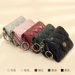 קלאסי פרח קמליליה קלאסי פרח פרח חתוך חתוך בעל כרטיס שטוח מעצב נשים בעל כרטיס עור אמיתי - Product Image 4