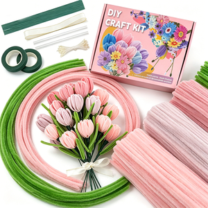 Fil de velours créatif de 8 mm pour projets éducatifs et créations florales décoratives colorées - Product Image 1
