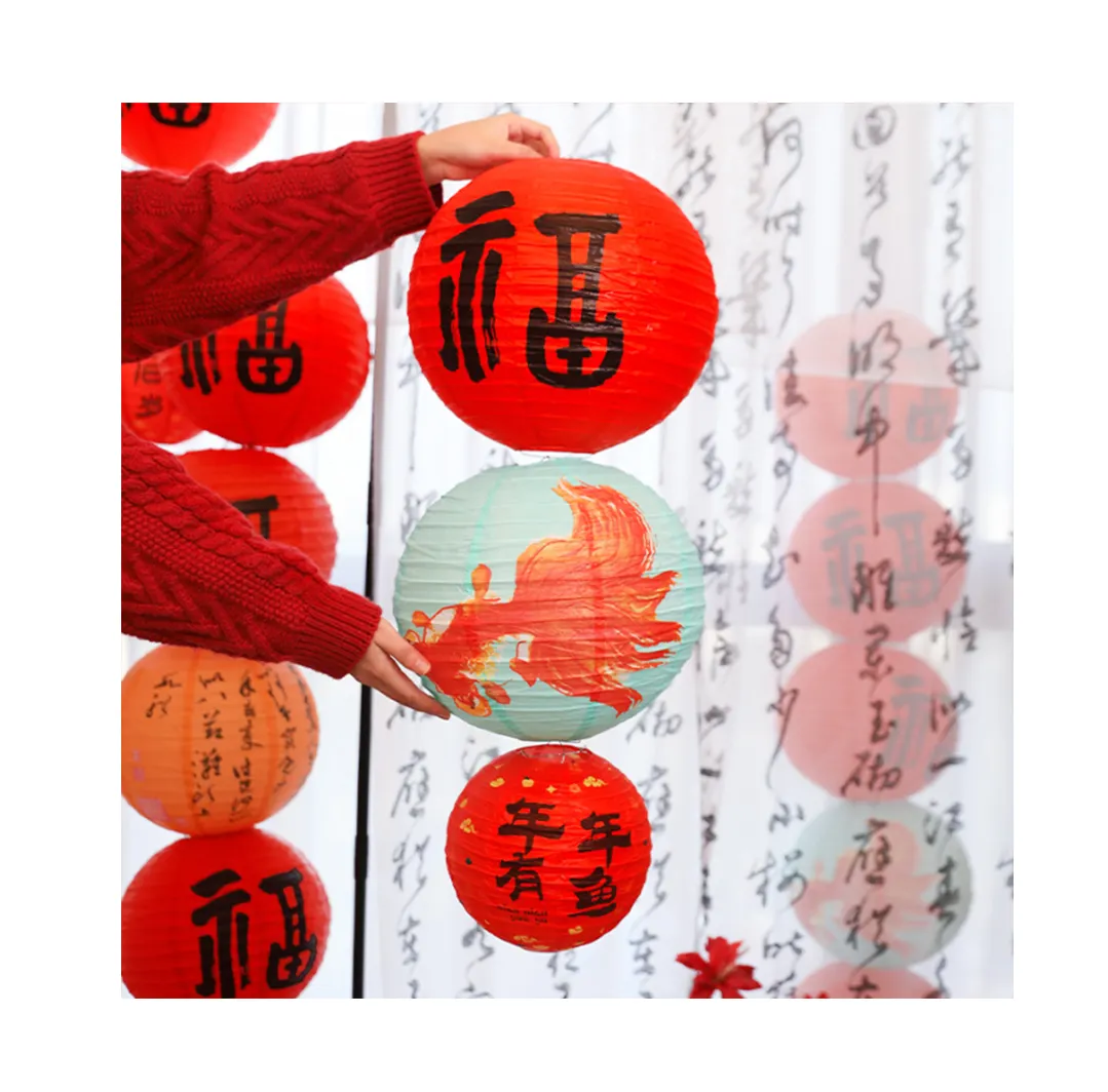 ديكور السنة الجديدة التقليدية الصينية 2024، تعلق في المنزل، ديكور للمناسبات الخارجية، الاحتفال، هدية المهرجان، رايات الشمع