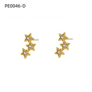 เอมี่ เอมี่ สตาร์ต่างหูเพทายชุบเงินเครื่องประดับแฟชั่นสตรี PE0046 - Product Image 2