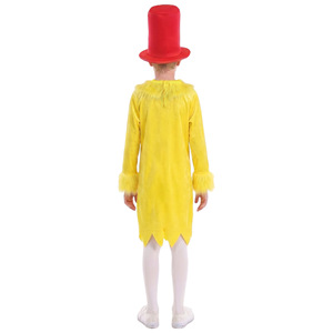 Costume de haute qualité pour enfants, Dr Seuss, personnage du livre d'histoires <span class=keywords><strong>Green</strong></span> <span class=keywords><strong>Eggs</strong></span> <span class=keywords><strong>and</strong></span> <span class=keywords><strong>Ham</strong></span>, chapeau rouge, tunique jaune, Halloween pour enfants - Product Image 3