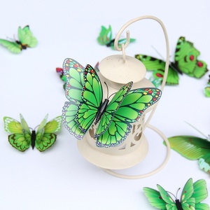 Autocollant mural 3D double couche <span class=keywords><strong>en</strong></span> PVC, papillon simulé, Art déco, créatif, pour anniversaire, décoration de la maison, salon, imperméable et réutilisable - Product Image 4