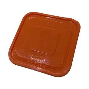 High quality square box PP food storage container fruit salad plastic deli sup containers with lid