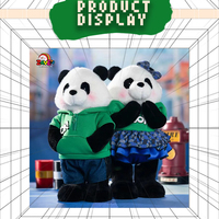 Juego de Peluches Suaves Zaves de 15.5 Pulgadas, Diseño Creativo de Panda, Relleno de Algodón PP, Regalo de Cumpleaños para Niños, Decoración para el Hogar