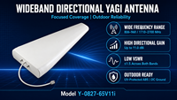 Antenne Yagi directionnelle log-périodique LPDA large bande 4G LTE extérieure à gain élevé 11dBi CenRF, modèle Y-0827-65V11i pour amplificateur de signal