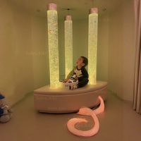 Kit de lumière à bulles LED d'angle de canapé pour salle sensorielle intérieure avec stimulation tactile, faisceau de fibres optiques pour enfants ayant des besoins spéciaux