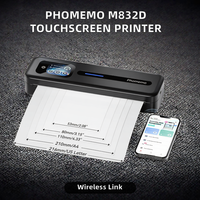 Imprimante thermique sans encre portable Phomemo M832D à écran tactile, imprimante sans fil A4 pour les voyages d'affaires et le bureau