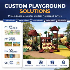 Waldhaus-Spielplatzgeräte für den Außenbereich mit Rutschen und Brücke für kommerzielle Parkprojekte für Spielplatzhändler - Product Image 2
